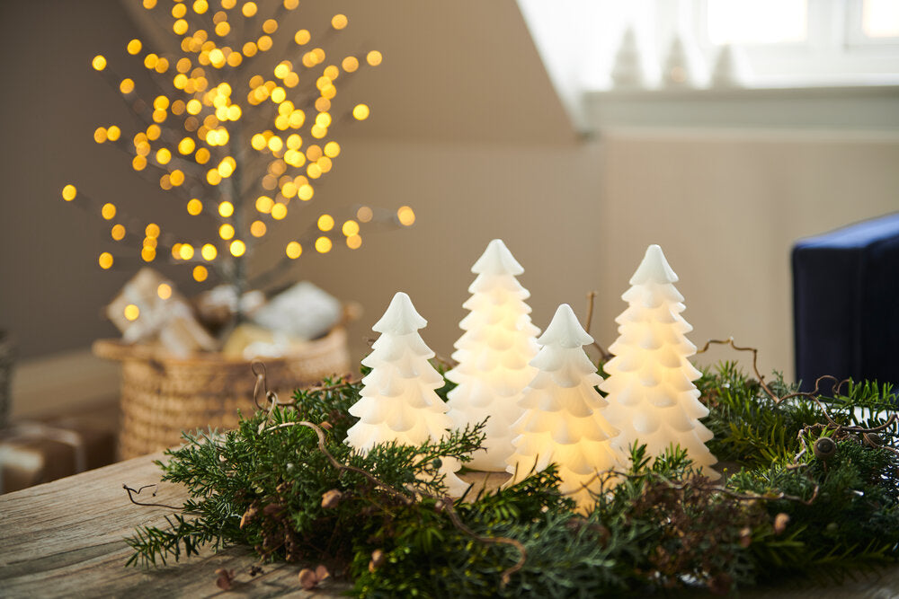 Carla juletræ, hvid - H16 cm.